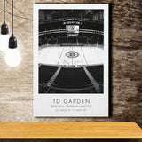 Td Garden Boston Bruins Ice Hockey Lovers Black And White Art Canvas Prints Wall Art Home Decor