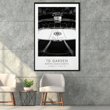Td Garden Boston Bruins Ice Hockey Lovers Black And White Art Framed Canvas Prints Wall Art Home Decor, Floating Frame
