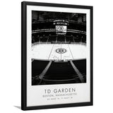 Td Garden Boston Bruins Ice Hockey Lovers Black And White Art Framed Art Prints Wall Art Decor, Framed Picture