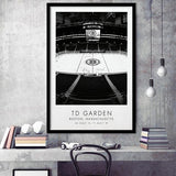 Td Garden Boston Bruins Ice Hockey Lovers Black And White Art Framed Art Prints Wall Art Decor, Framed Picture
