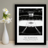 Td Garden Boston Bruins Ice Hockey Lovers Black And White Art Framed Art Prints Wall Art Decor, Framed Picture