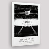 Td Garden Boston Bruins Ice Hockey Lovers Black And White Art Canvas Prints Wall Art Home Decor