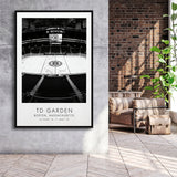 Td Garden Boston Bruins Ice Hockey Lovers Black And White Art Framed Canvas Prints Wall Art Home Decor, Floating Frame