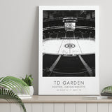 Td Garden Boston Bruins Ice Hockey Lovers Black And White Art Canvas Prints Wall Art Home Decor