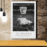 Td Garden Boston Celtics Basketball Lovers Black And White Art Canvas Prints Wall Art Home Decor