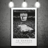 Td Garden Boston Celtics Basketball Lovers Black And White Art Canvas Prints Wall Art Home Decor