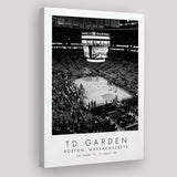 Td Garden Boston Celtics Basketball Lovers Black And White Art Canvas Prints Wall Art Home Decor