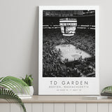 Td Garden Boston Celtics Basketball Lovers Black And White Art Canvas Prints Wall Art Home Decor
