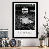 Td Garden Boston Celtics Basketball Lovers Black And White Art Framed Art Prints Wall Art Decor, Framed Picture