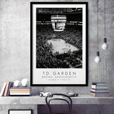 Td Garden Boston Celtics Basketball Lovers Black And White Art Framed Art Prints Wall Art Decor, Framed Picture