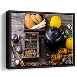 Tea Kitchen Wall Decor Tea Art Framed Canvas Prints Wall Art Home Decor - Painting Canvas, Black Frame, Framed Picture