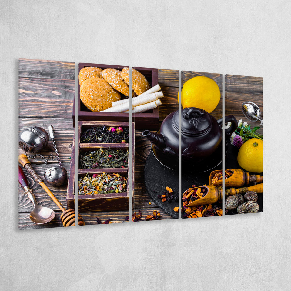 Tea Kitchen Wall Decor Tea Art Extra Large Canvas Prints Multi Panels B Wall Art Prints Home Decor