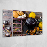 Tea Kitchen Wall Decor Tea Art Extra Large Canvas Prints Multi Panels B Wall Art Prints Home Decor