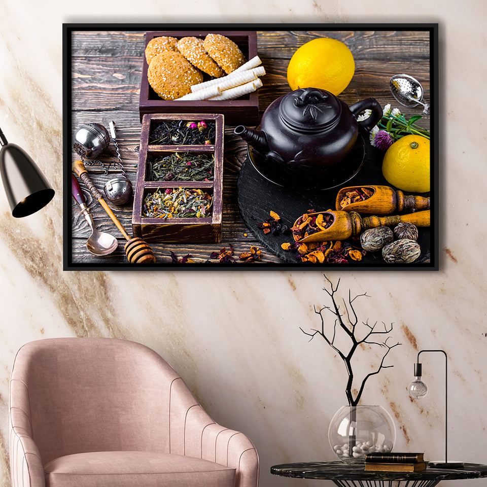 Tea Wall Art Framed Canvas Prints Wall Art Decor, Framed Picture, Floating Frame