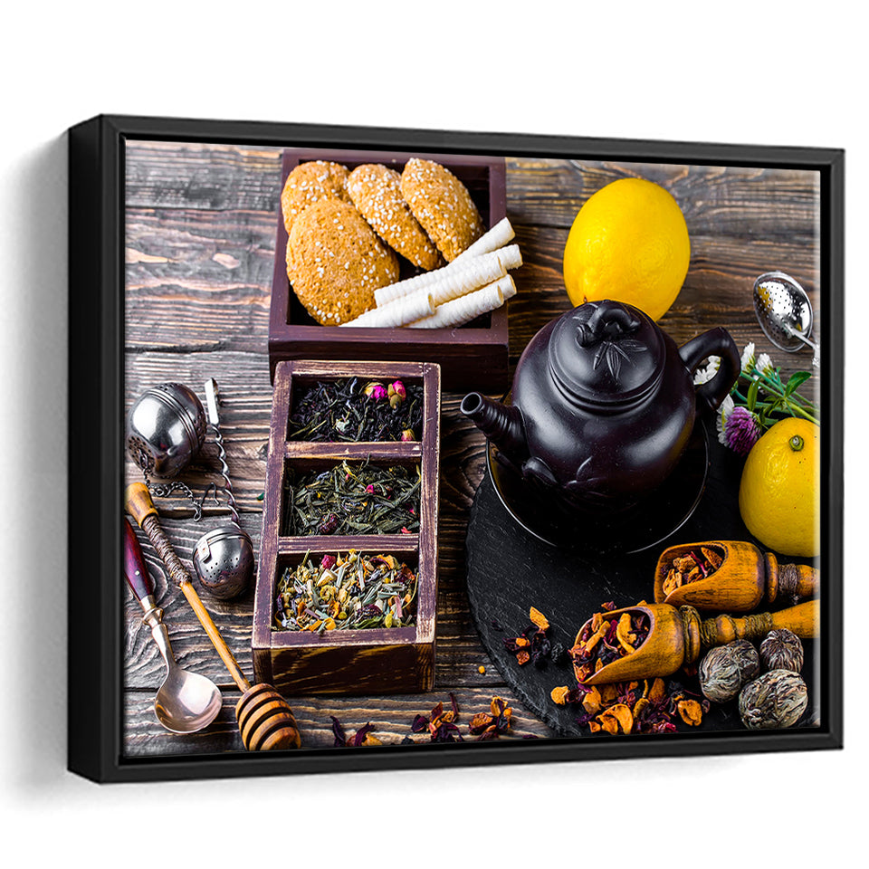 Tea Wall Art Framed Canvas Prints Wall Art Decor, Framed Picture, Floating Frame