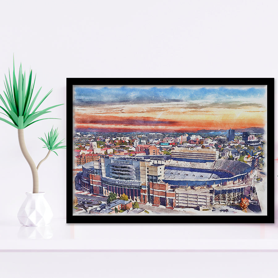 Tennessee Volunteers Neyland Stadium Watercolor Football, Sport Prints Fan Gift, Framed Art Prints Wall Art Decor