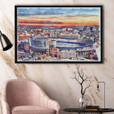 Tennessee Volunteers Neyland Stadium Watercolor Football, Sport Art Prints Fan Gift, Framed Canvas Prints Wall Art Decor