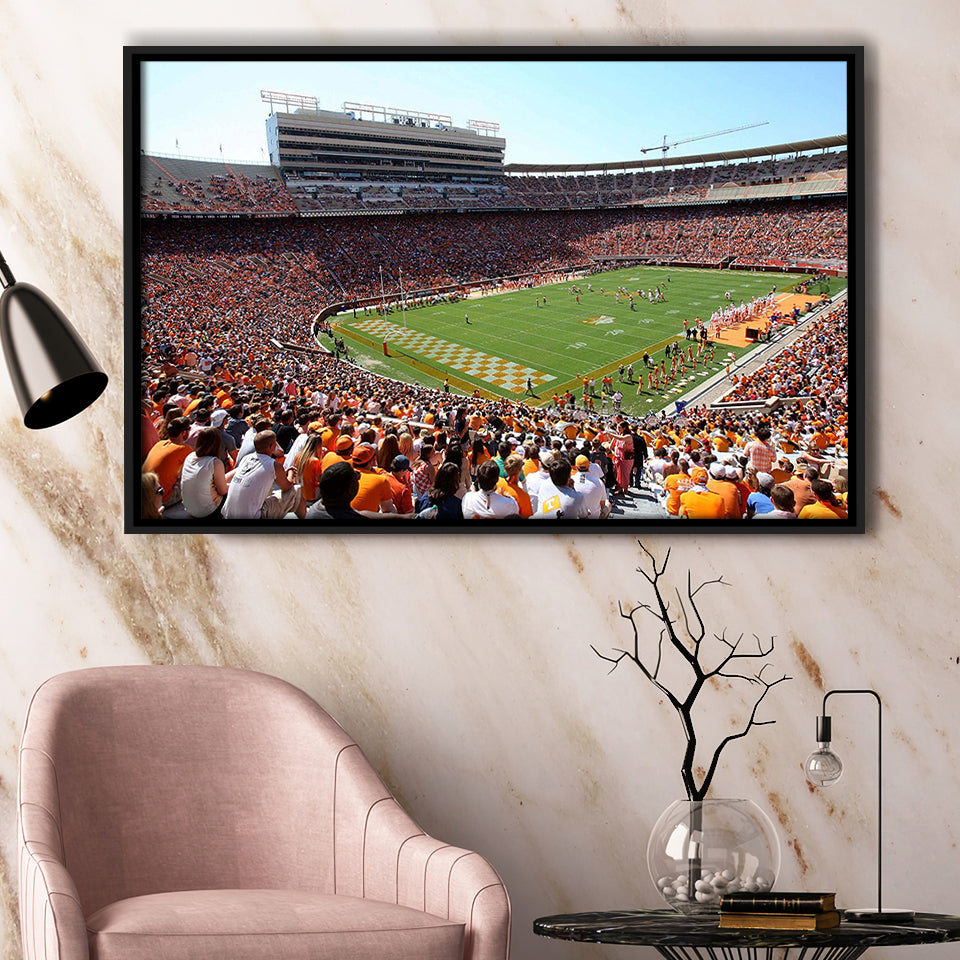 Tennessee Volunteers Stadium Framed Canvas Prints Neyland Stadium Wall Art American Football,Sport Stadium Art Prints, Fan Gift