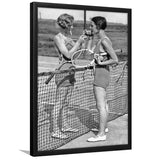 Tennis Girls Smoking Black And White Print, Friendship Framed Art Print Wall Art Decor,Framed Picture