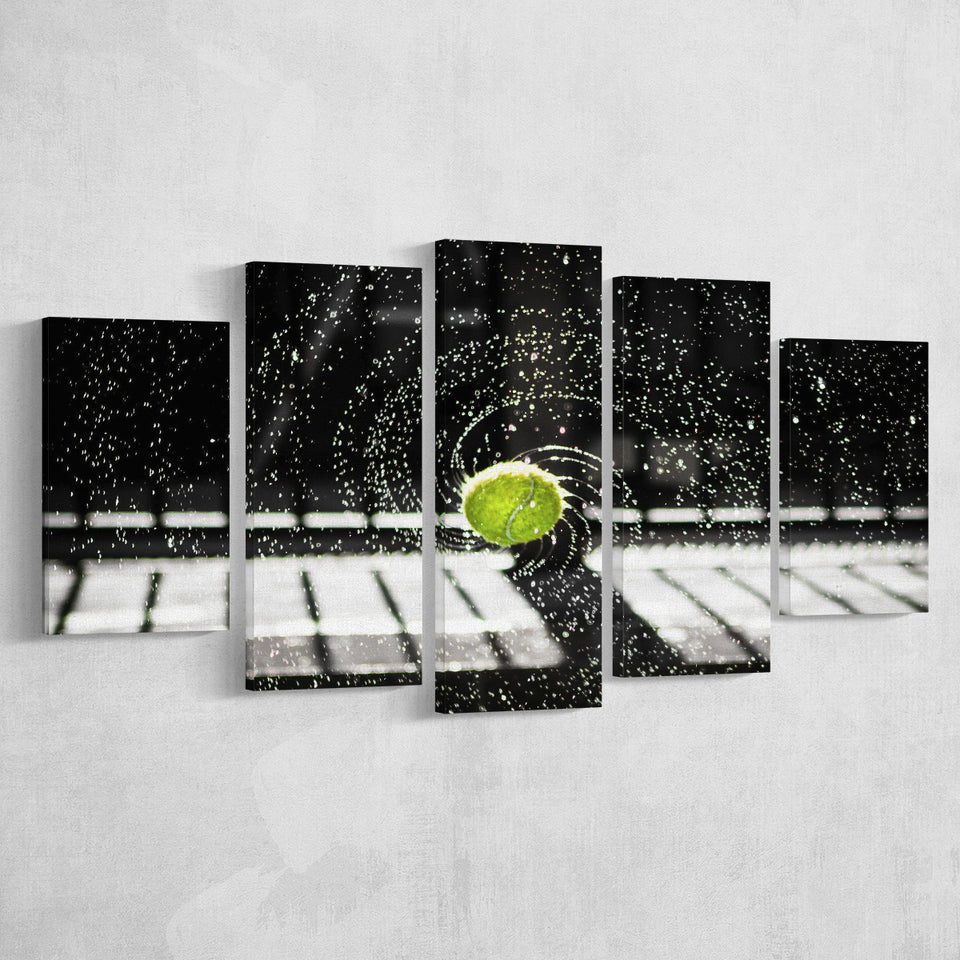 Tennis Wall Art Tennis Fan Gift 5 Piece Canvas Prints Wall Art Decor, Multi Panels, Mixed Canvas