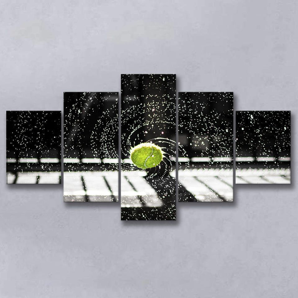 Tennis Wall Art Tennis Fan Gift 5 Piece Canvas Prints Wall Art Decor, Multi Panels, Mixed Canvas