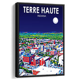 Terre Haute IN Art V1, Large Canvas, Framed Canvas Print Wall Art Home Decor, Floating Frame
