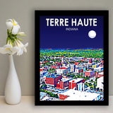 Terre Haute IN Art V1, City Art Print, Framed Art Print Wall Art Home Decor, Framed Picture