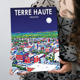 Terre Haute IN Art V1 ,City Art Print, Large Canvas, Canvas Print Wall Art Home Decor
