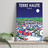 Terre Haute IN Art V1 ,City Art Print, Large Canvas, Canvas Print Wall Art Home Decor