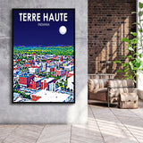 Terre Haute IN Art V1, Large Canvas, Framed Canvas Print Wall Art Home Decor, Floating Frame