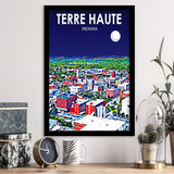 Terre Haute IN Art V1, City Art Print, Framed Art Print Wall Art Home Decor, Framed Picture
