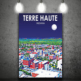 Terre Haute IN Art V1 ,City Art Print, Large Canvas, Canvas Print Wall Art Home Decor