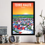 Terre Haute IN Art, City Art Print, Framed Art Print Wall Art Home Decor, Framed Picture