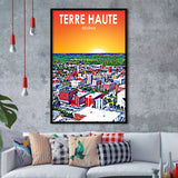 Terre Haute IN Art, City Art Print, Framed Art Print Wall Art Home Decor, Framed Picture