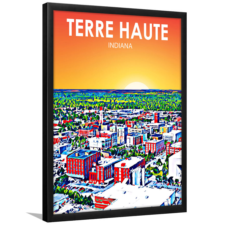 Terre Haute IN Art, City Art Print, Framed Art Print Wall Art Home Decor, Framed Picture