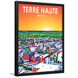 Terre Haute IN Art, City Art Print, Framed Art Print Wall Art Home Decor, Framed Picture