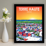 Terre Haute IN Art, City Art Print, Framed Art Print Wall Art Home Decor, Framed Picture