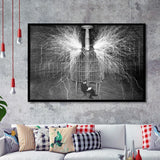 Tesla In His Laboratory Photo Black And White Print, Nikola Tesla Framed Art Prints, Wall Art,Home Decor,Framed Picture