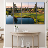Tetherow Golf Club, Hole 13, 5 Panels Extra Large Canvas Prints Wall Art Decor