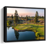 Tetherow Golf Club, Hole 13, Golf Art Print, Framed Canvas Prints Wall Art Decor, Floating Frame
