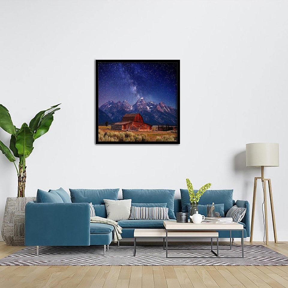 Teton Nights - Mountain Art, Art Print, Frame Art