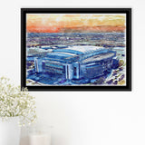 Texans Football Stadium NRG Stadium Watercolor, Sport Art Prints Fan Gift, Framed Canvas Prints Wall Art Decor