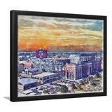 Texas AM Aggies Kyle Field Watercolor, Sport Prints Fan Gift, Framed Art Prints Wall Art Decor