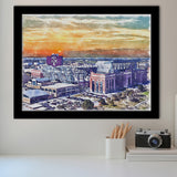 Texas AM Aggies Kyle Field Watercolor, Sport Prints Fan Gift, Framed Art Prints Wall Art Decor