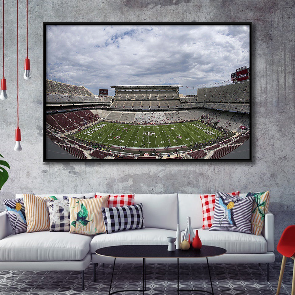 Texas AM Aggies Stadium Framed Canvas Prints Kyle Field Stadium Wall,Sport Stadium Art Prints, Fan Gift