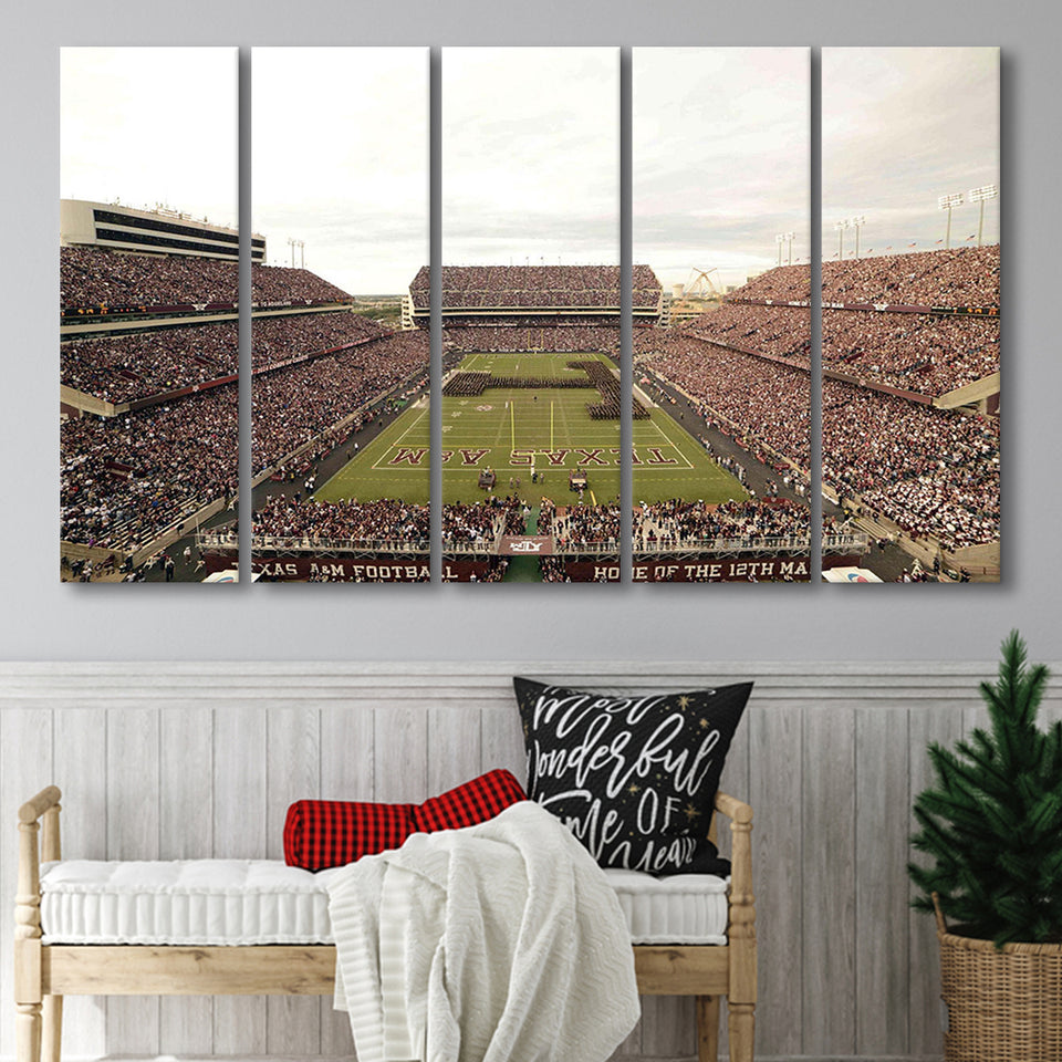 Texas AM Aggies Wall Art Kyle Field Stadium,Multi Panels B,Sport Stadium Art Prints, Fan Gift