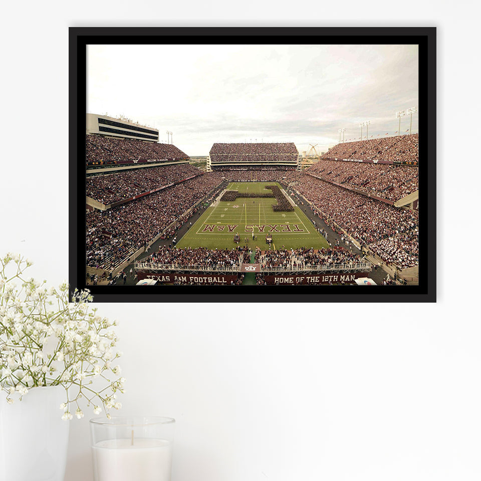 Texas AM Aggies Framed Canvas Prints Wall Art Kyle Field Stadium,Sport Stadium Art Prints, Fan Gift