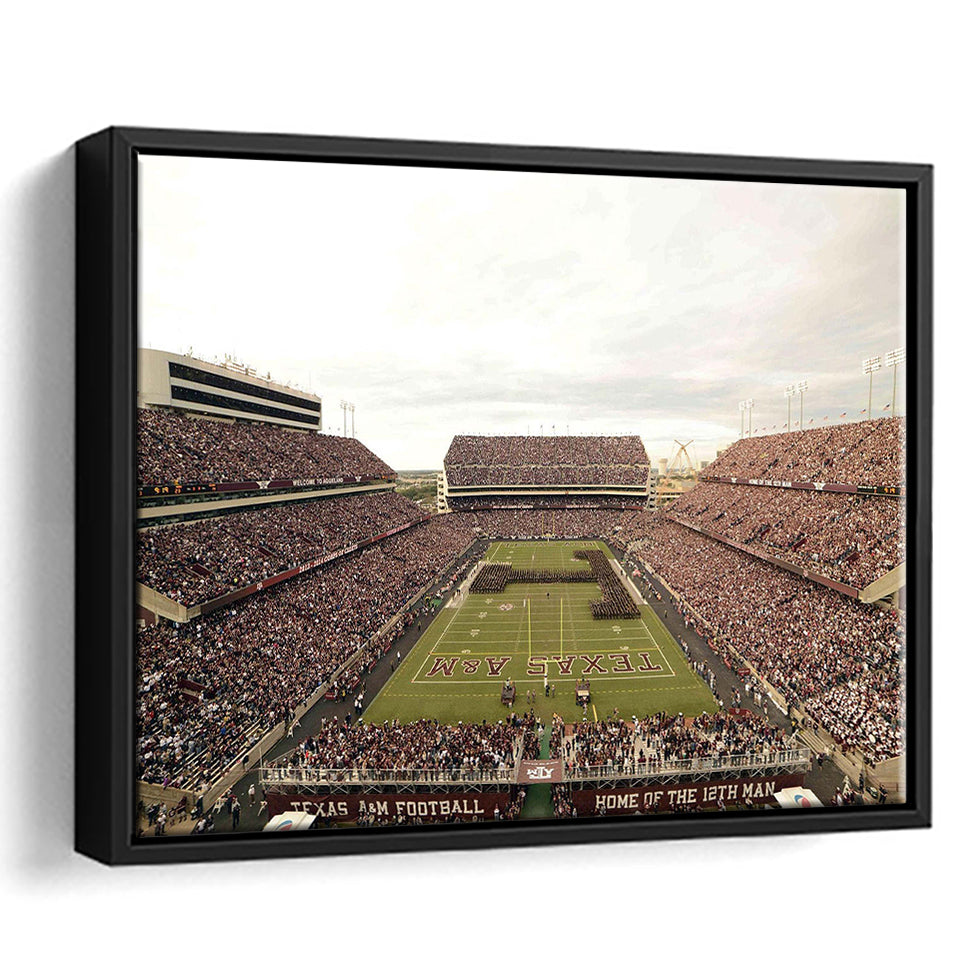 Texas AM Aggies Framed Canvas Prints Wall Art Kyle Field Stadium,Sport Stadium Art Prints, Fan Gift