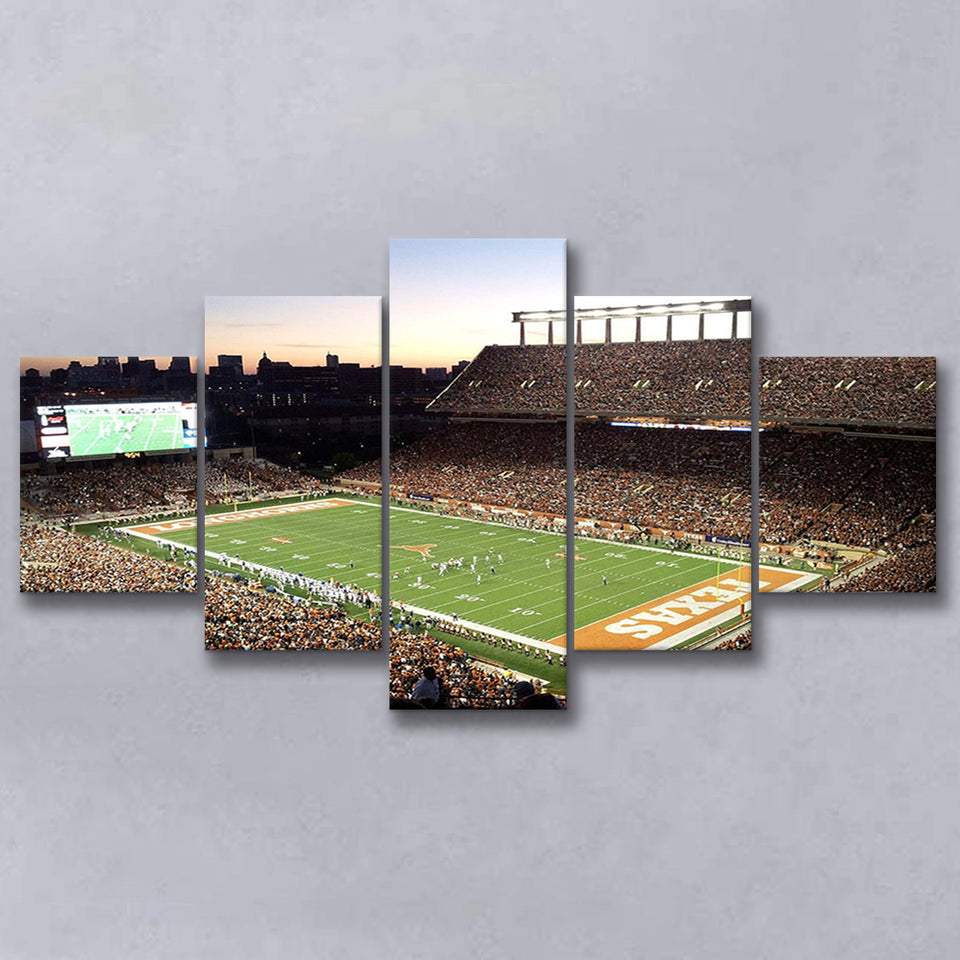 Texas Longhorns Stadium Canvas Prints Darrell K Royal Wall Art,Multi Panels,Sport Stadium Art Prints, Fan Gift
