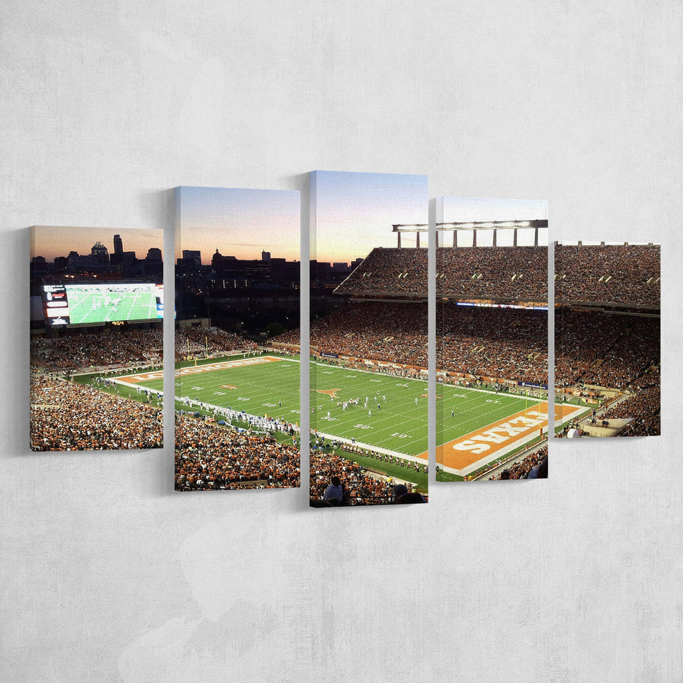 Texas Longhorns Stadium Canvas Prints Darrell K Royal Wall Art,Multi Panels,Sport Stadium Art Prints, Fan Gift